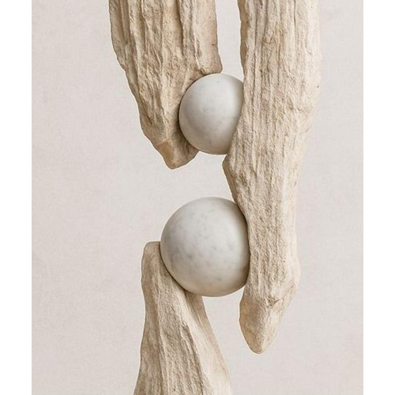 Sculptural Cement Globe Floor Lamp