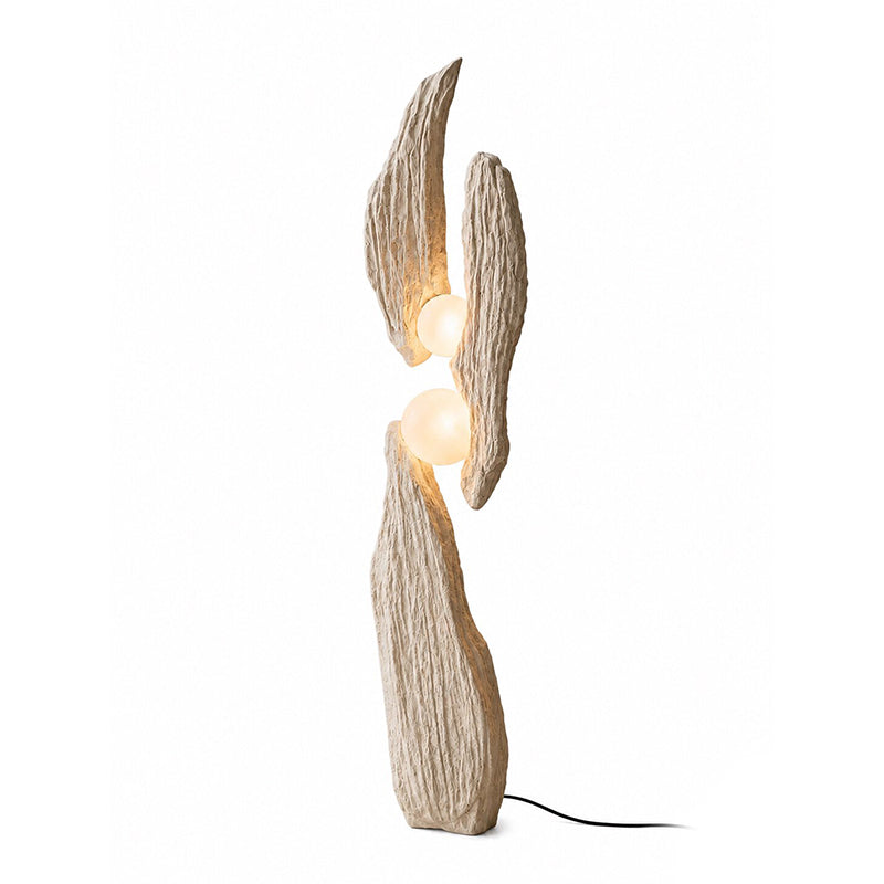 Sculptural Cement Globe Floor Lamp