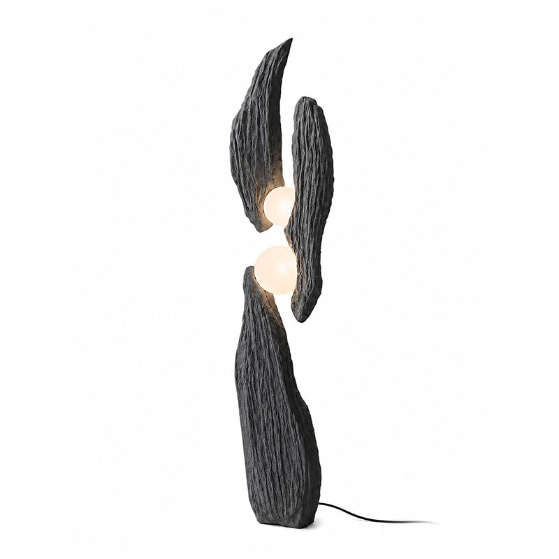 Sculptural Cement Globe Floor Lamp