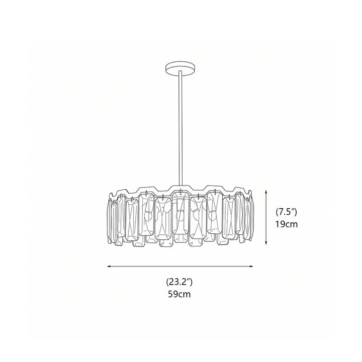 Ezra Organische Glazen Hanglamp