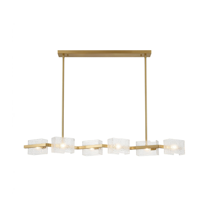 Sutton Polygonal Glass Linear Chandelier