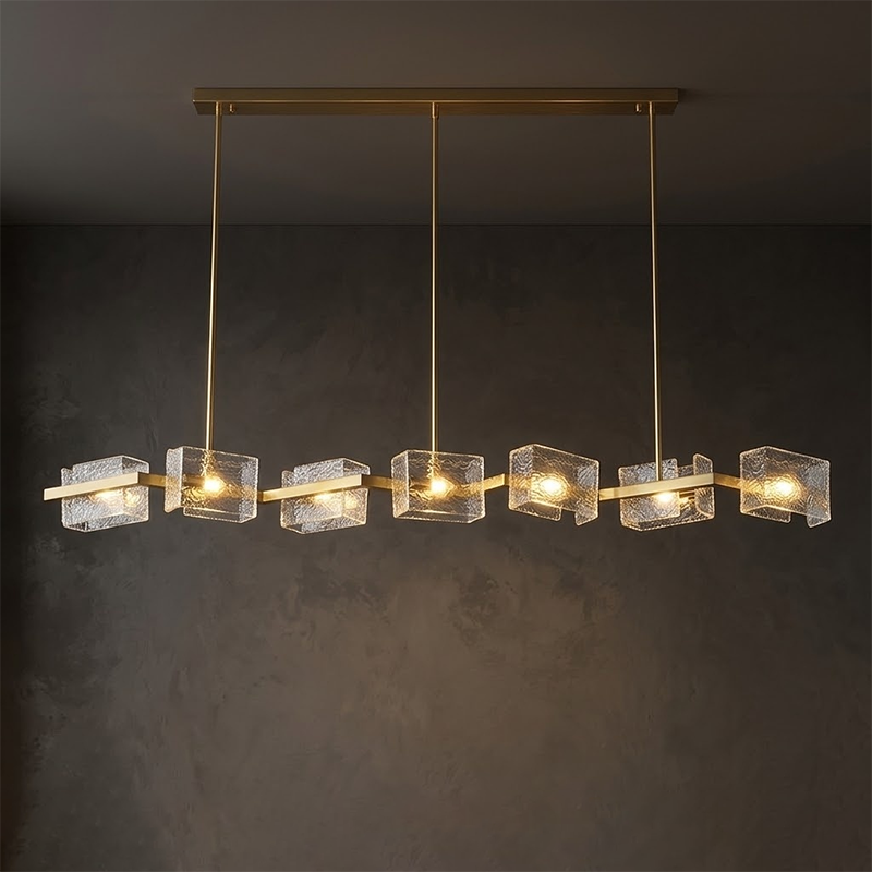 Sutton Polygonal Glass Linear Chandelier