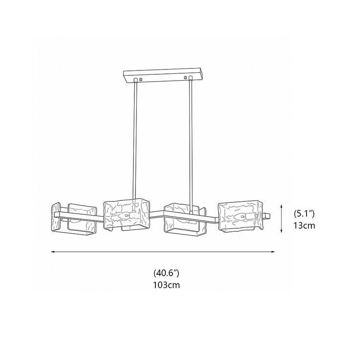 Sutton Polygonal Glass Linear Chandelier