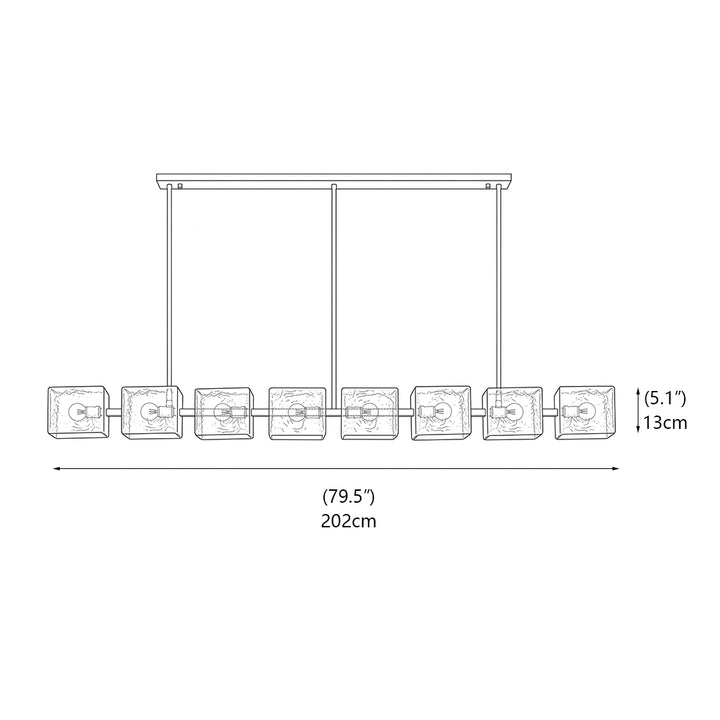 Sutton Polygonal Glass Linear Chandelier