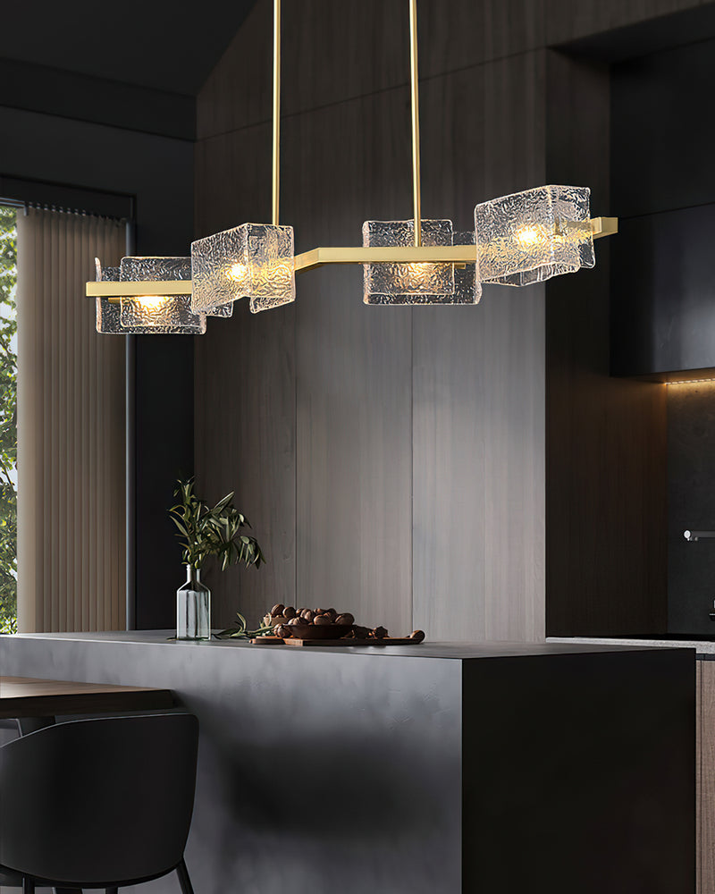 Sutton Polygonal Glass Linear Chandelier