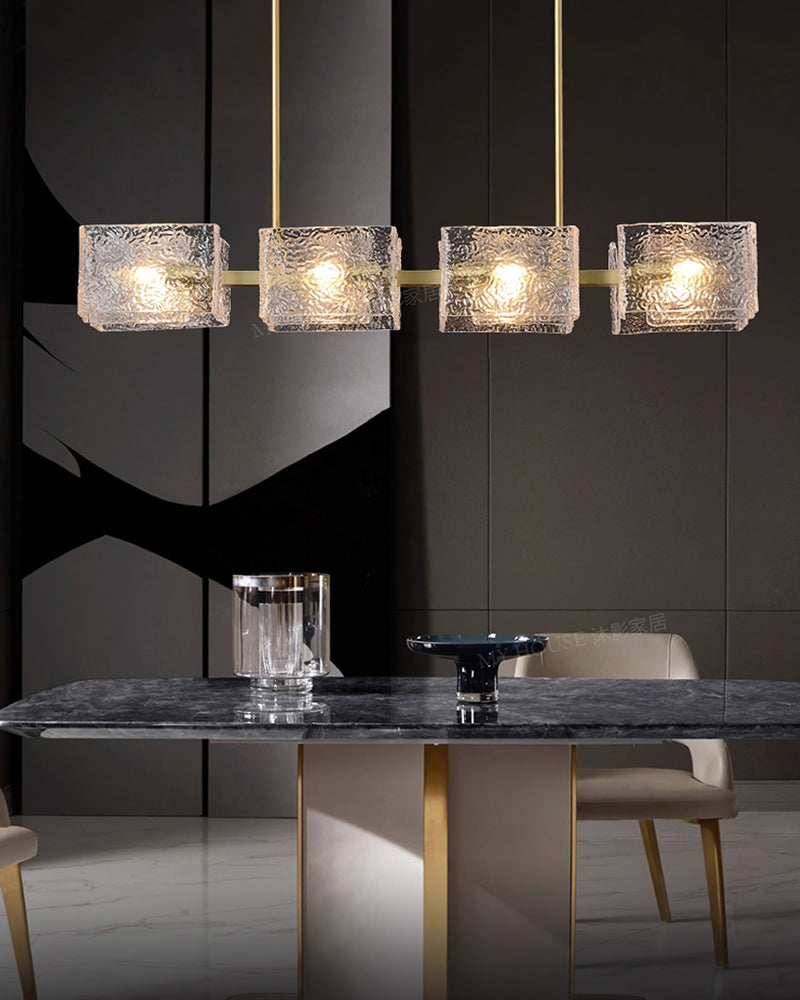 Sutton Polygonal Glass Linear Chandelier