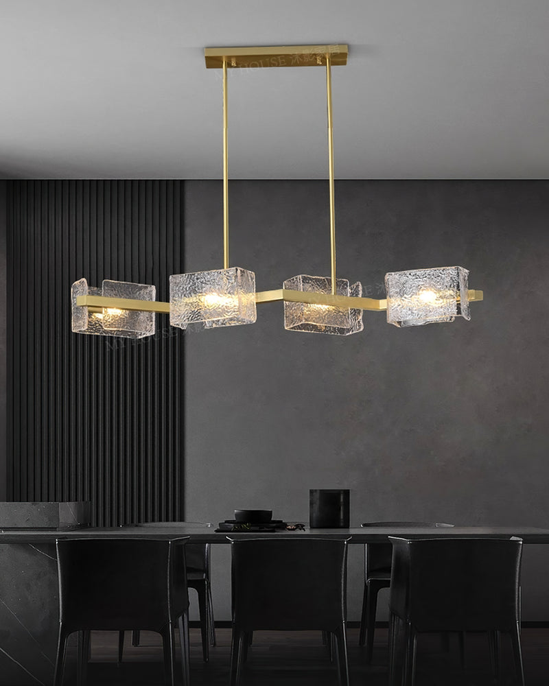 Sutton Polygonal Glass Linear Chandelier