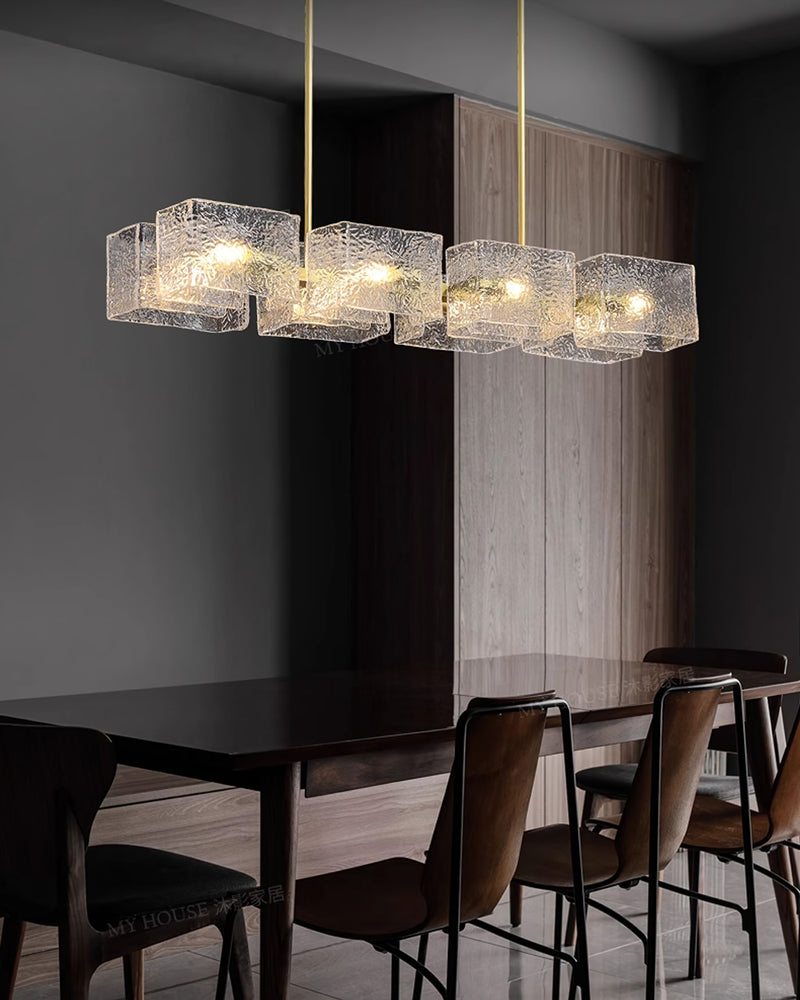 Sutton Polygonal Glass Linear Chandelier