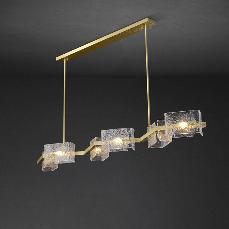 Sutton Polygonal Glass Linear Chandelier