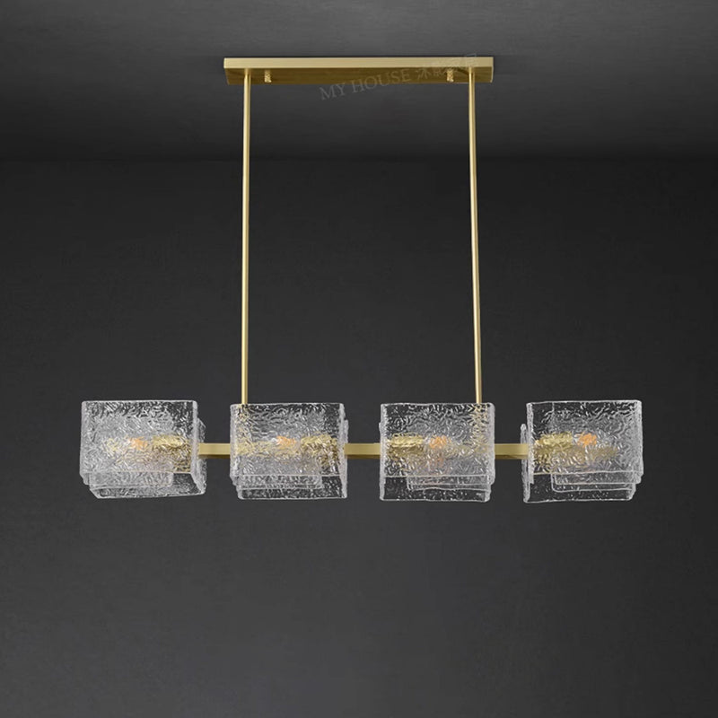 Sutton Polygonal Glass Linear Chandelier
