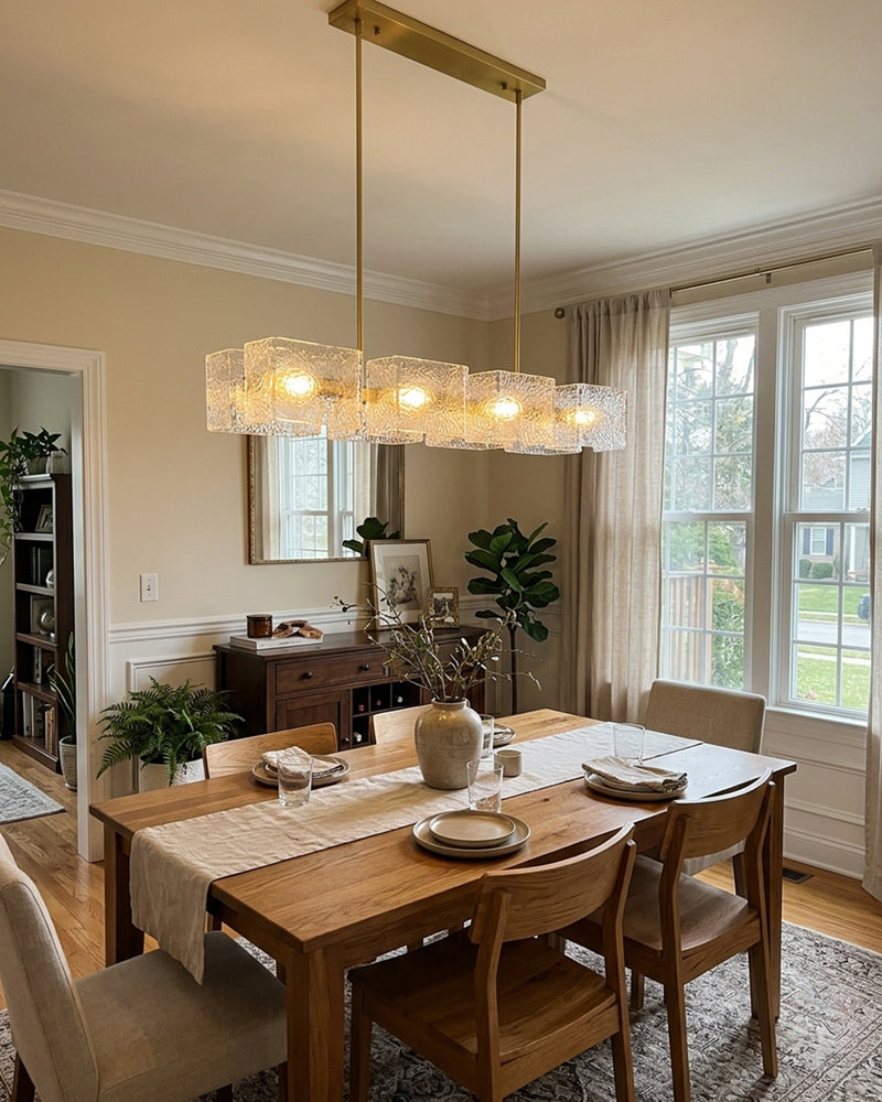 Sutton Polygonal Glass Linear Chandelier