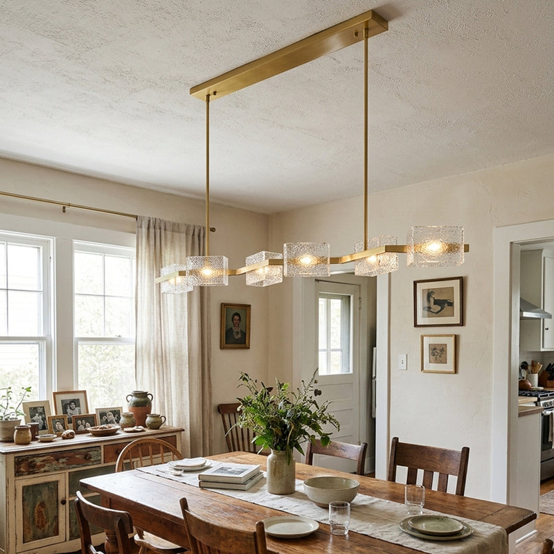 Sutton Polygonal Glass Linear Chandelier