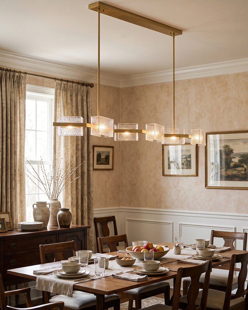 Sutton Polygonal Glass Linear Chandelier