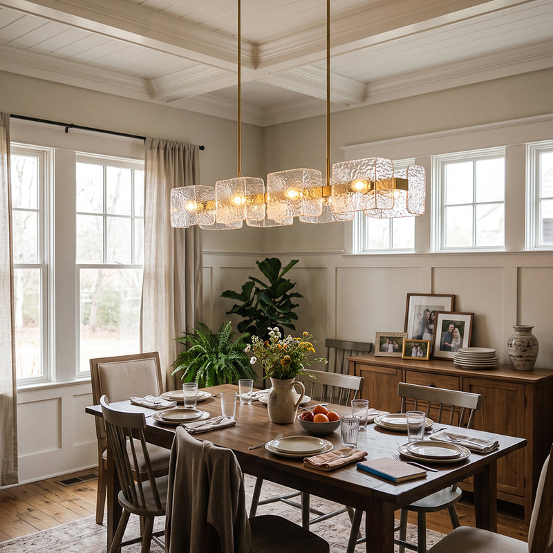 Sutton Polygonal Glass Linear Chandelier