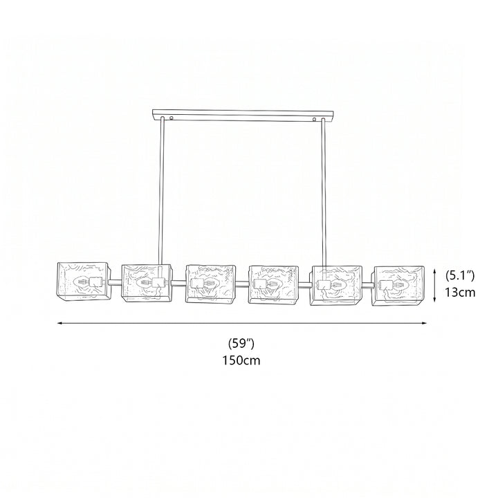 Sutton Polygonal Glass Linear Chandelier
