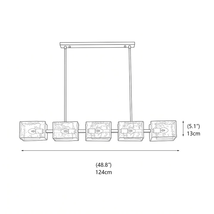 Sutton Polygonal Glass Linear Chandelier