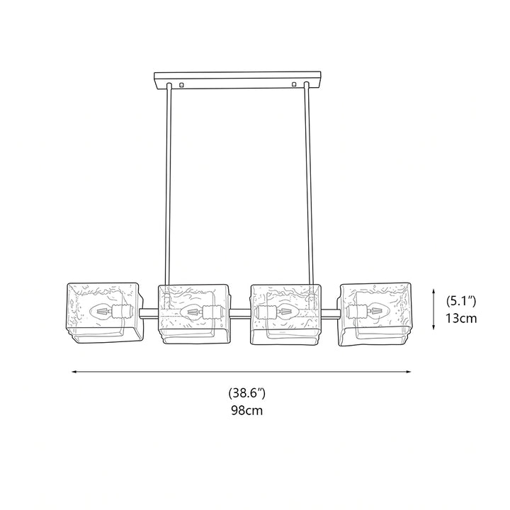 Sutton Polygonal Glass Linear Chandelier