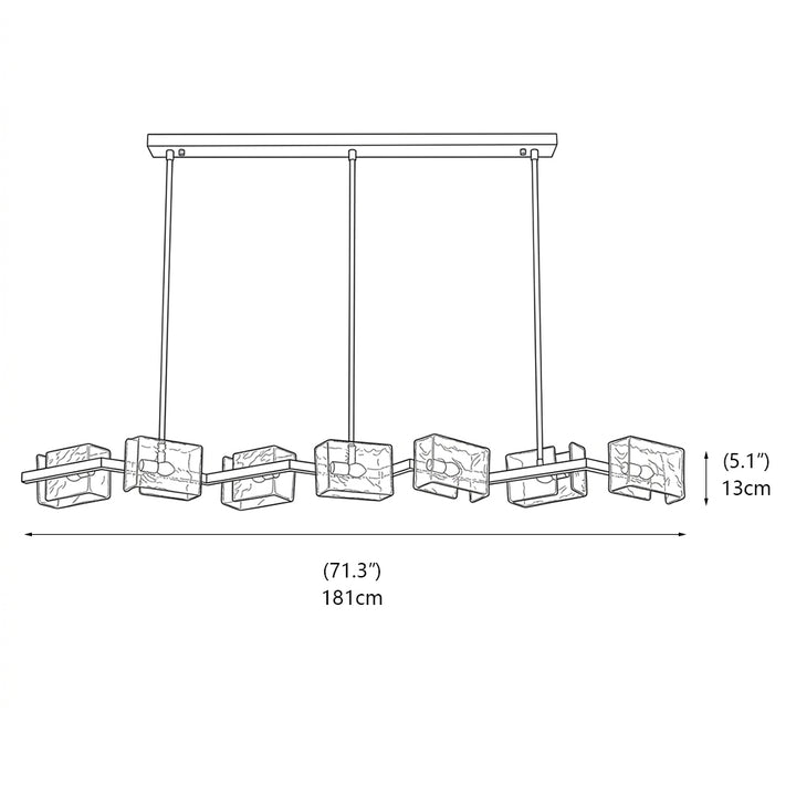 Sutton Polygonal Glass Linear Chandelier