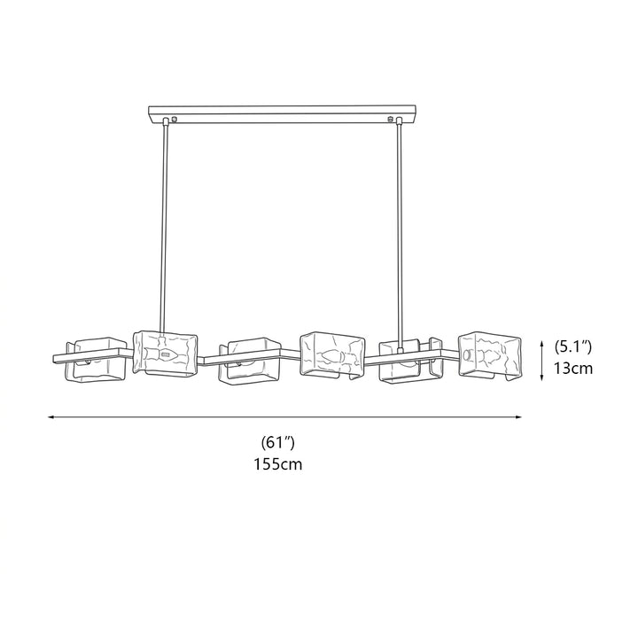 Sutton Polygonal Glass Linear Chandelier