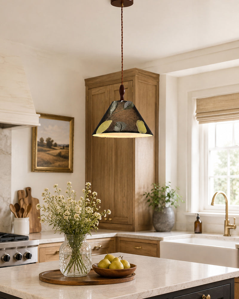 Sylvie Embroidered Botanical Pendant Lamp