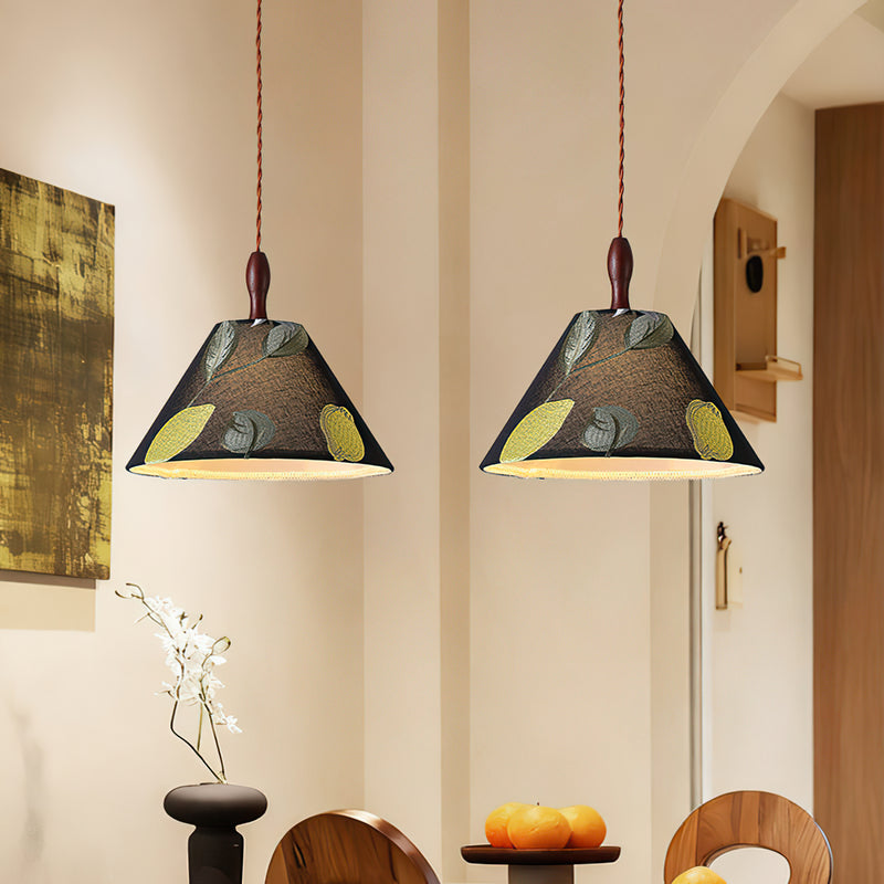 Sylvie Embroidered Botanical Pendant Lamp