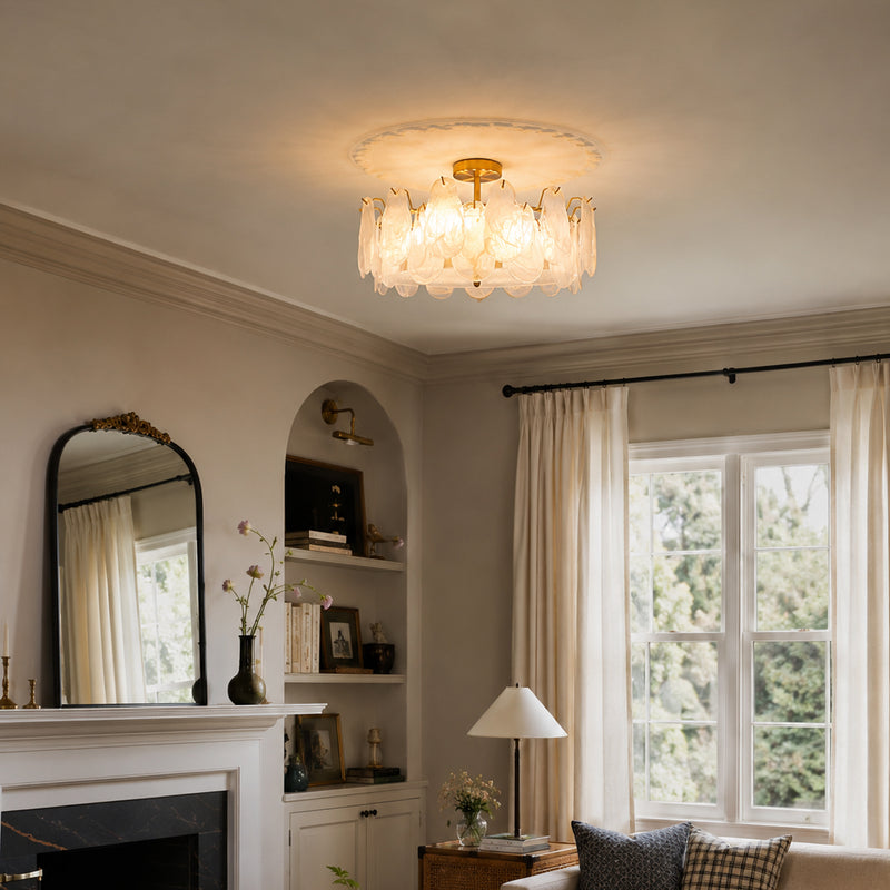 Sylvie Glass Semi-Flush Mount Ceiling Light