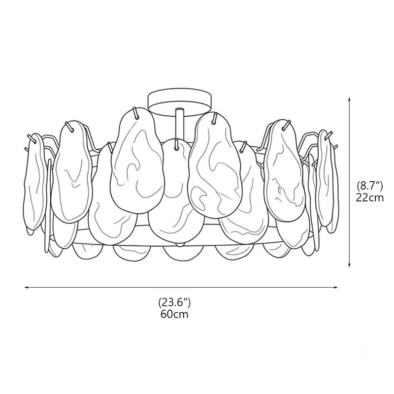Sylvie Glass Semi-Flush Mount Ceiling Light