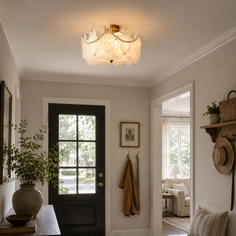 Sylvie Glass Semi-Flush Mount Ceiling Light