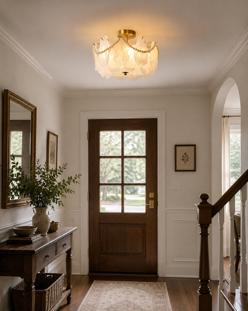 Sylvie Glass Semi-Flush Mount Ceiling Light