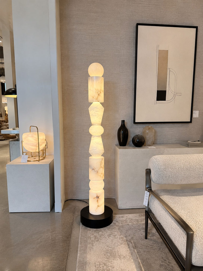Totema Sculptural Marble Floor Lamp