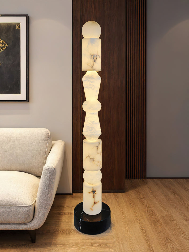 Totema Sculptural Marble Floor Lamp
