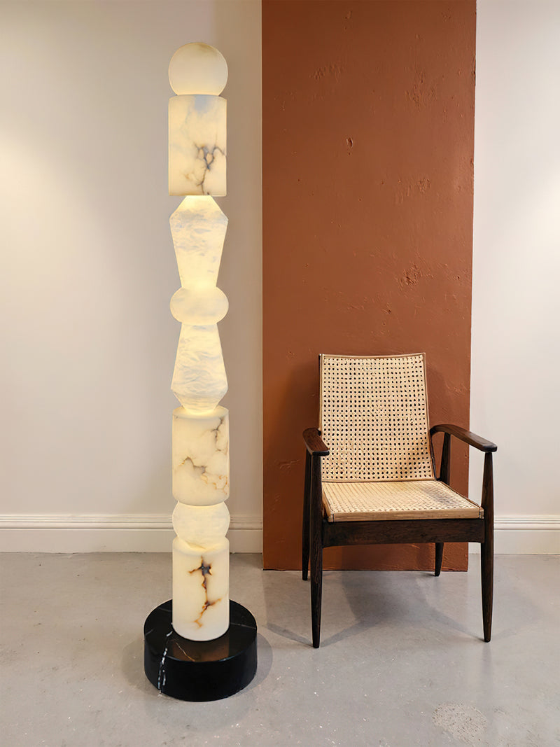 Totema Sculptural Marble Floor Lamp