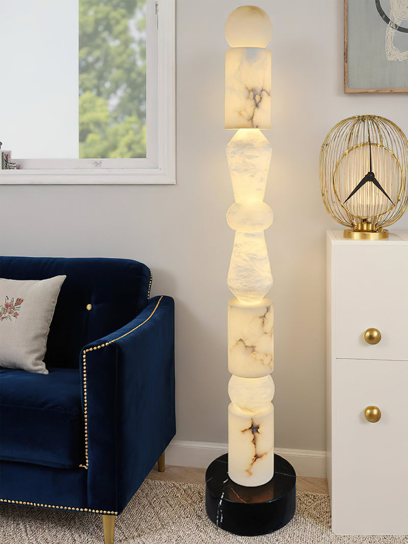 Totema Sculptural Marble Floor Lamp