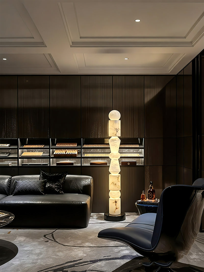Totema Sculptural Marble Floor Lamp
