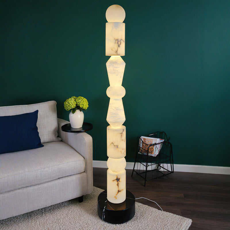 Totema Sculptural Marble Floor Lamp