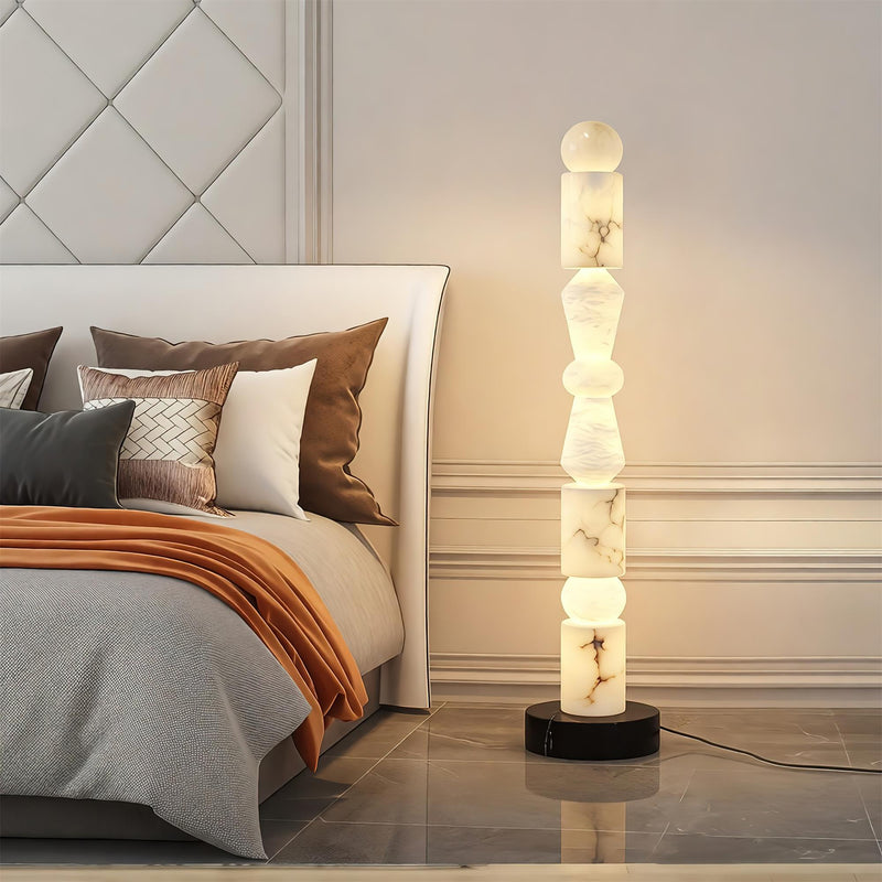 Totema Sculptural Marble Floor Lamp