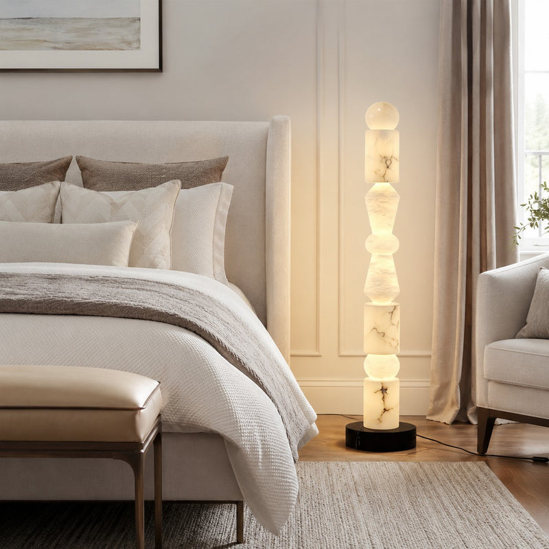 Totema Sculptural Marble Floor Lamp