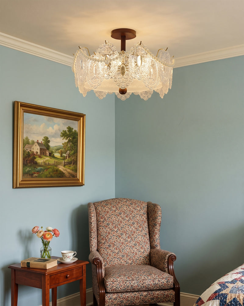 Tristan Glass Semi-Flush Mount