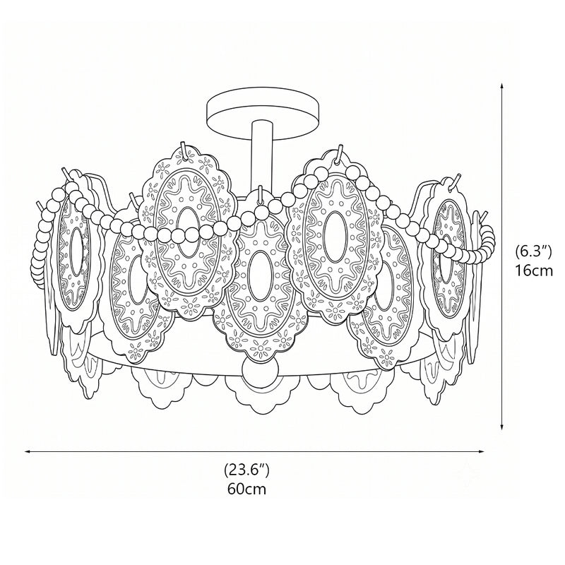Tristan Glass Semi-Flush Mount