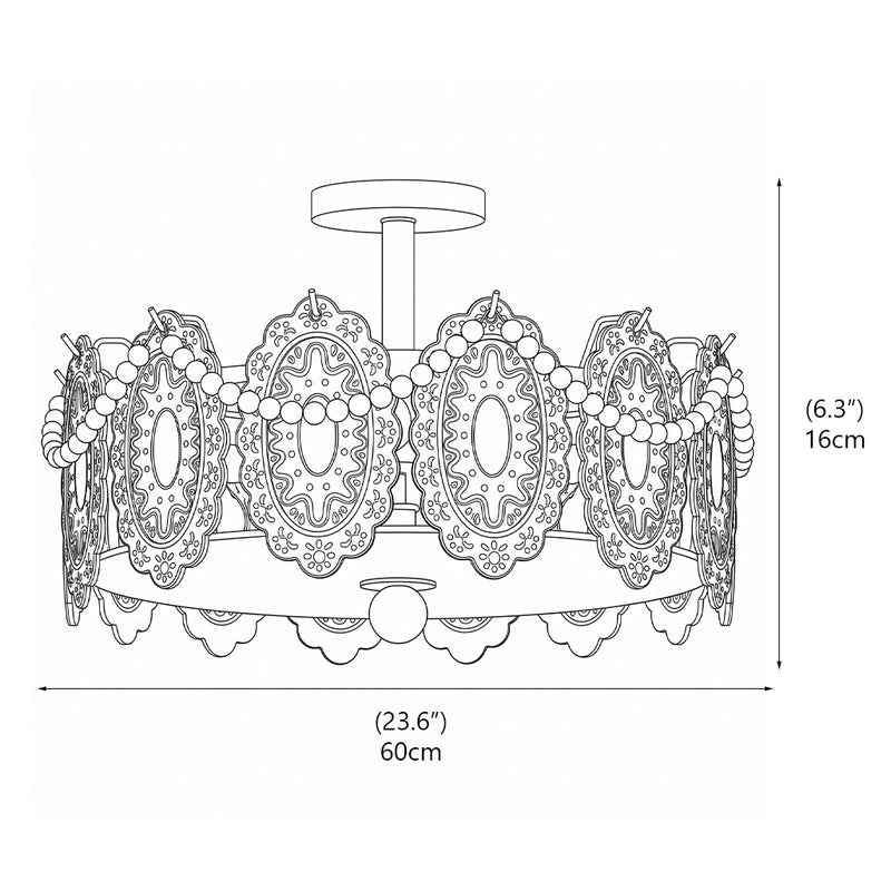 Tristan Glass Semi-Flush Mount