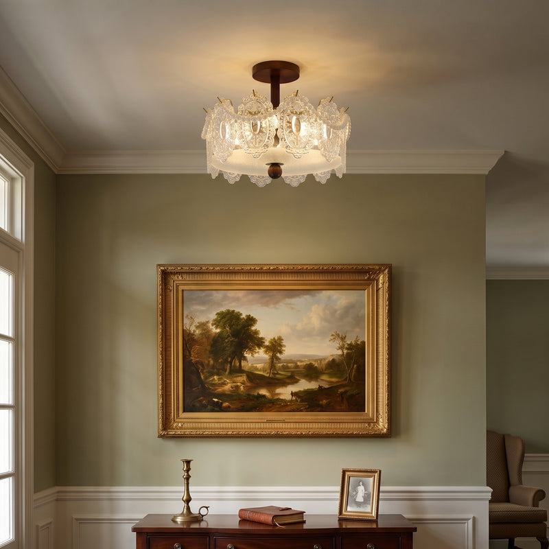 Tristan Glass Semi-Flush Mount
