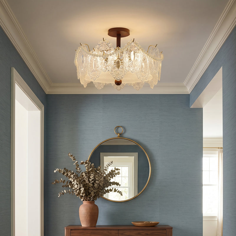 Tristan Glass Semi-Flush Mount