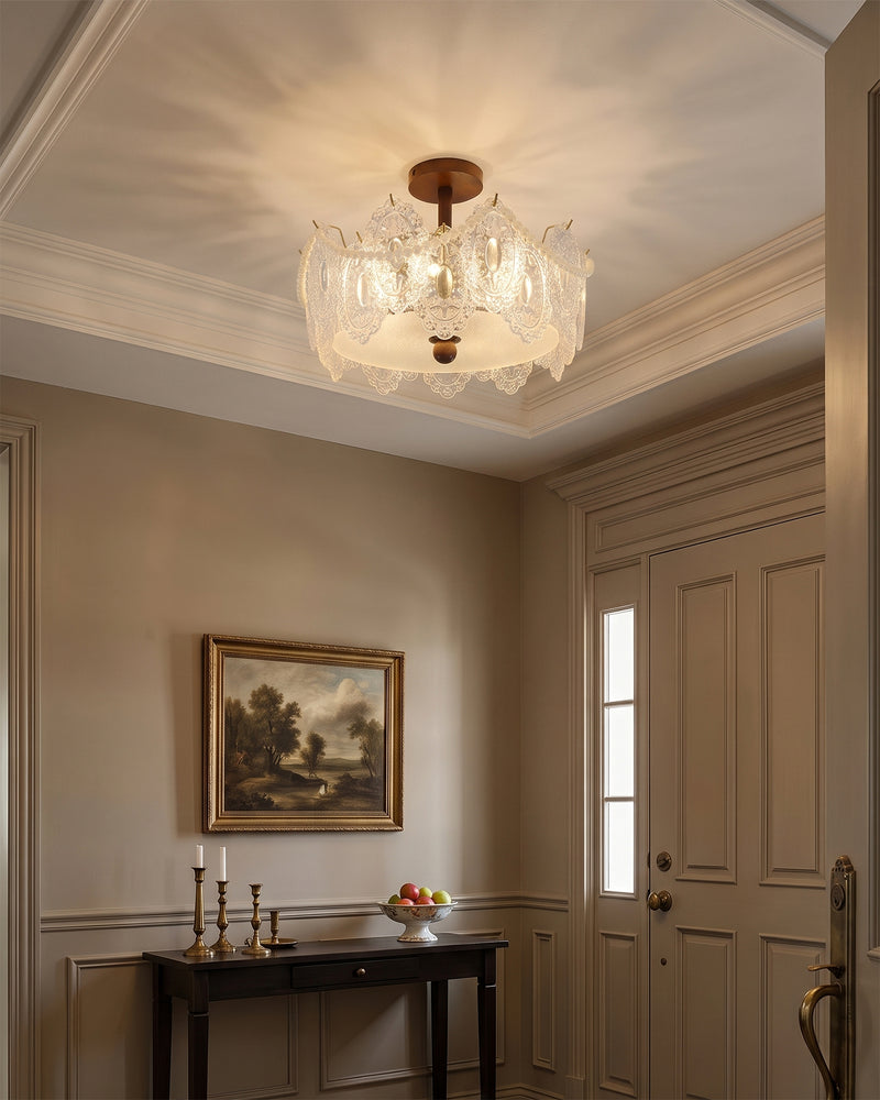 Tristan Glass Semi-Flush Mount