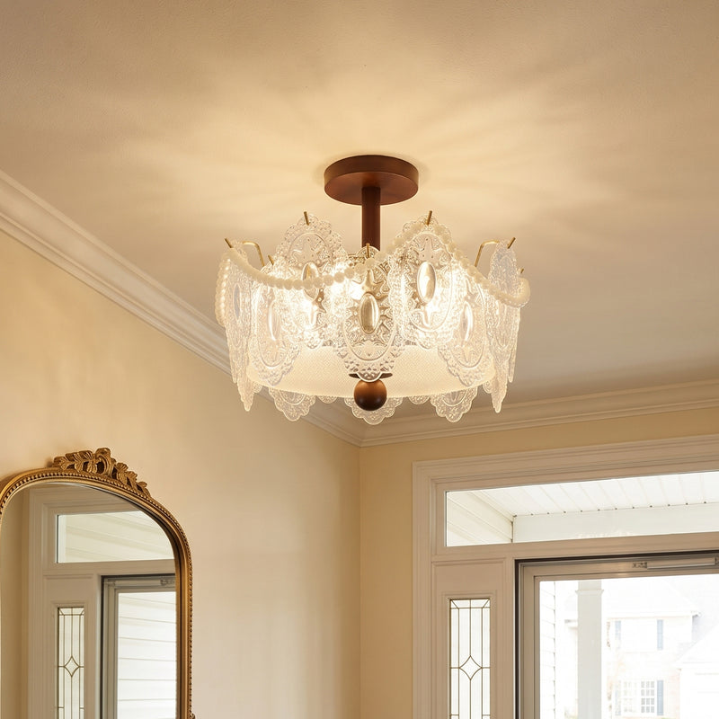 Tristan Glass Semi-Flush Mount