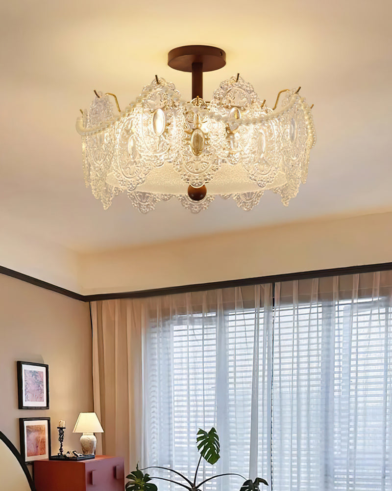 Tristan Glass Semi-Flush Mount