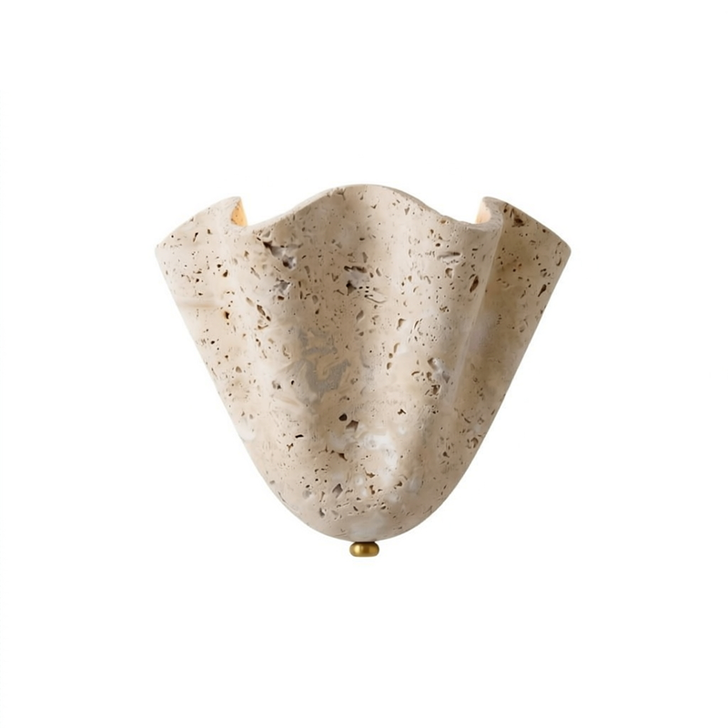 Valen Fluted Travertine Wall Sconce