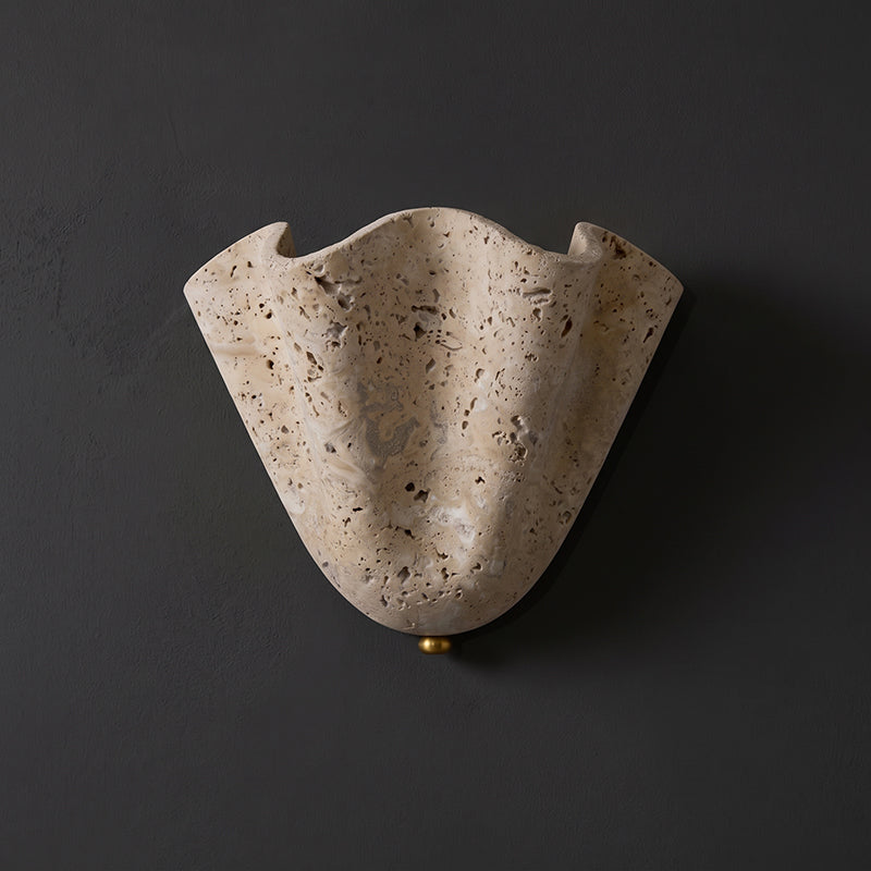 Valen Fluted Travertine Wall Sconce