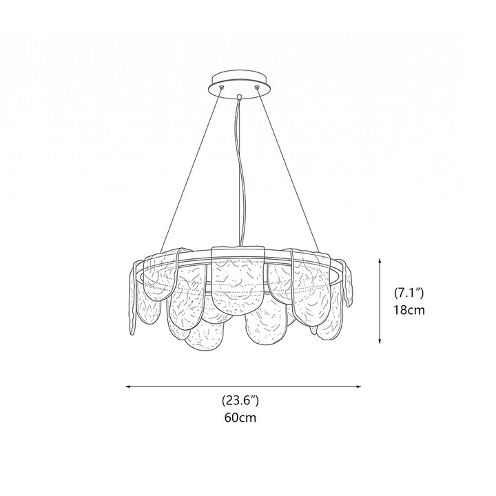 Valerius Scalloped Glass Chandelier