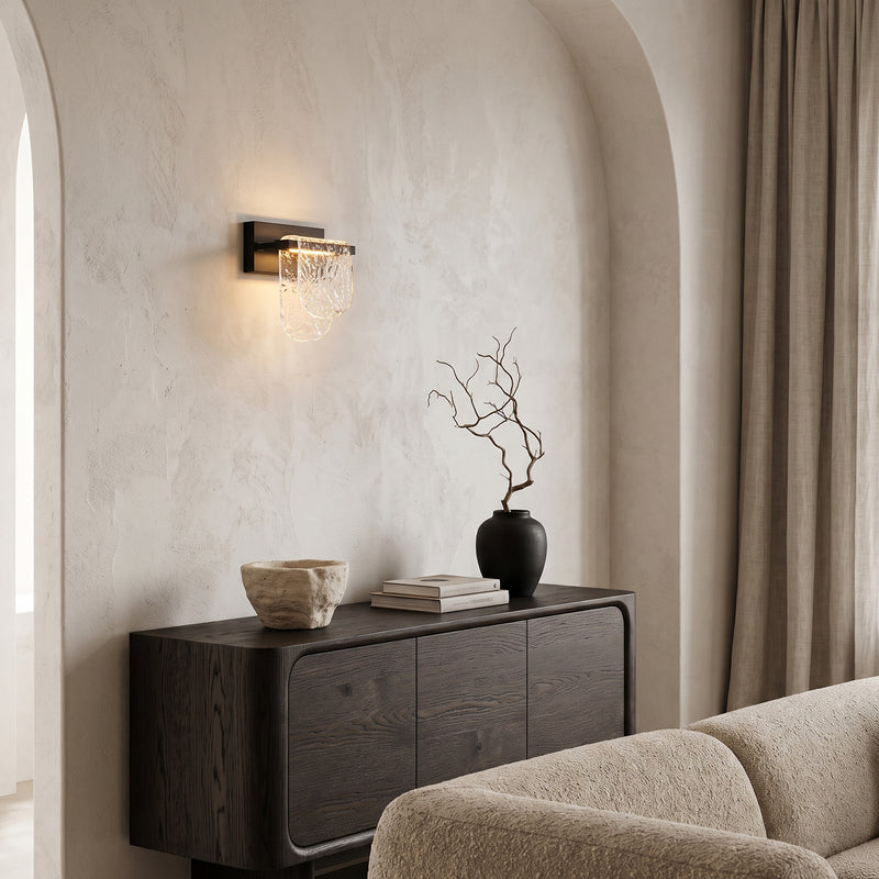 Valerius Scalloped Glass Wall Sconce