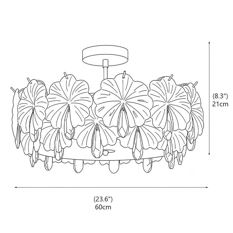 Vivienne Glass Semi-Flush Mount